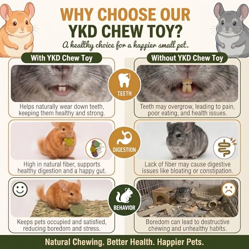 YKD Natural Timothy Hay Cookie Sticks Chew Toys for Teeth - color: Multicolour - Mixed