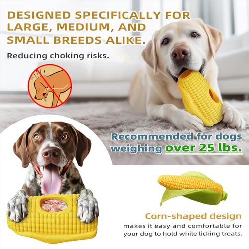 Sedioso Dog Toys for Aggressive Chewers, Indestructible Enrichment Dogs Toy for Large Medium Breed,Interactive Dog Frozen Lick Treat Tray Holder with Dual Molds to Keep Them Busy and Reduces Anxiety - color: Yellow