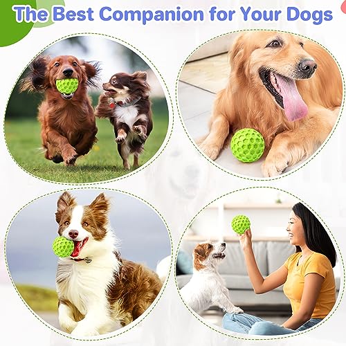 DISSKNIC Indestructible Squeaky Dog Balls Puppy Toys, Interactive Dog Toys for Small Dogs, Puppy Chew Toys for Teething and Relax, Dog Chew Toy Balls Small Dog Toys for Small Breed, Outdoor Dog Toys - color: Green, size: Small