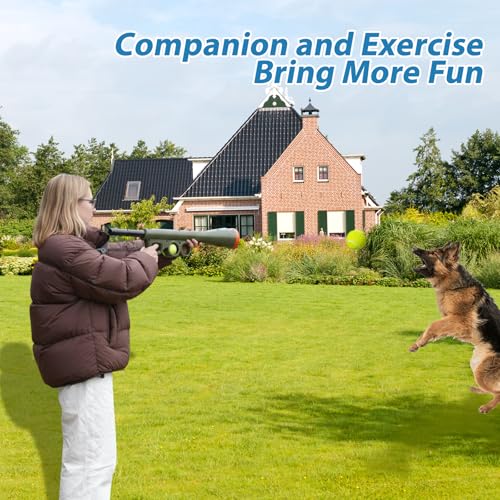 Dog Ball Launcher, Tennis Ball Thrower Launches 30+ft, Green - color: Green