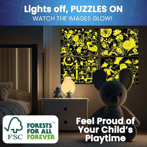 30 Pieces Puzzles for Kids Ages 3-5 – 4 Jigsaw Toddler Puzzles Ages 4-6 - color: Dinosaur & Animals