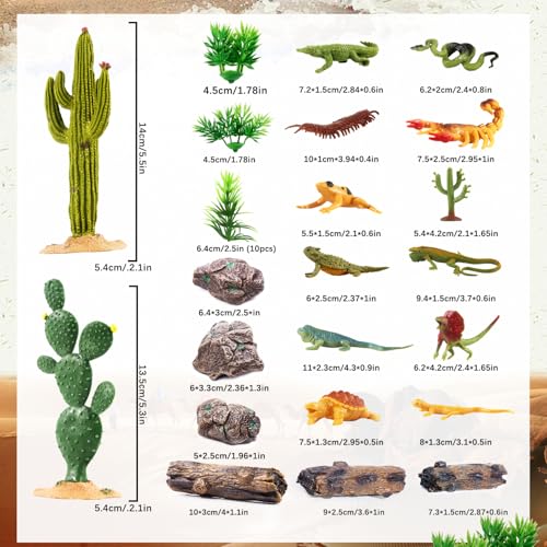 32PCS Desert Animals Figures, Realistic Lizard Reptile Toys for Kid - style: Reptiles