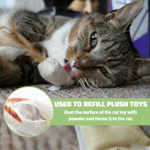 10 Pack Silvervine Powder Packets for Cat Toys,Organic Gall Fruit Powder(Matatabi),Refillable Catnip Toys Biodegradable, Non-GMO, Chemical-Free Refill Packs for Cats - size: 10 PACK