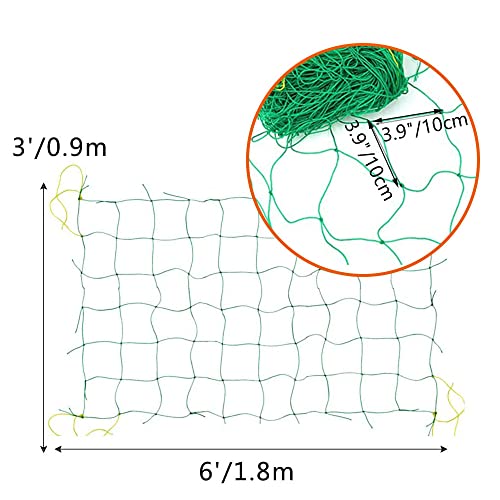 Yahpetes Garden Netting 1Pcs Garden Climbing Net Plant Trellis Plant net trelli Green Strong Nylon Ft Netting Heavy Duty Net Support for Climbing&Vining Plants (6'X3') - color: 6'x3'