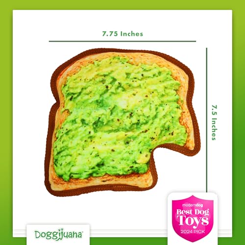 Doggijuana Tuffer Chewer Dog Toy, Avocado Toast | Plush, Squeaky - size: Standard, style: Avocado Toast