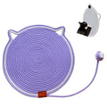 Cat Scratcher Mat 16.9'' Round Natural Cotton Rope Double-Sided, Violet - color: Violet