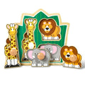 Melissa & Doug Jungle Friends Safari Animals Jumbo Knob Puzzle, Wooden Peg Puzzle for Toddlers, Educational Toy for Shape Recognition and Fine Motor Skills, Ages 1+ - size: Small (1 Puzzle), style: Safari Animals
