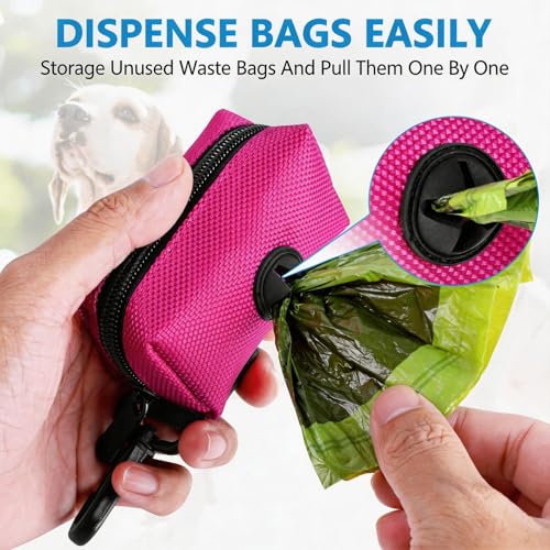 Dog Poop Bag Dispenser Holder Soft Waste Bags Roll Holders Leash Clip Pink - color: 1PC Pink, size: 1 Count (Pack of 1)