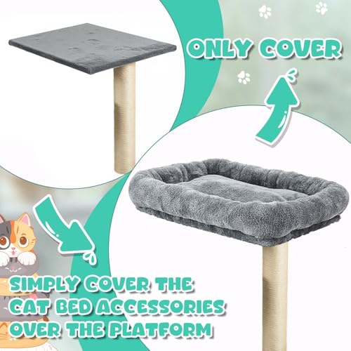 Abbylike 2 Pcs Cat Tree Replacement Bed Covers,13.8 x 13.8 Inch - size: 13.8 x 13.8 Inch