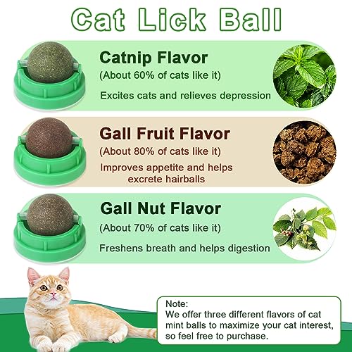 CCINEE 3PCS Catnip Balls for Cats Wall Catnip Toys Edible Cat Toys for Cat Lick Safe Healthy Kitten Chew Toys Teeth Cleaning Dental Cat Toys