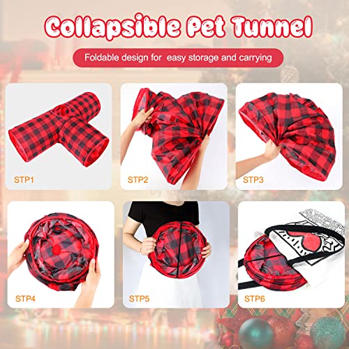 BWOGUE Bunny Tunnels & Tubes, 3-Way Collapsible Rabbit Hideout for Bunnies - color: Plaid