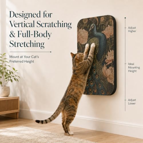 2 Pack Cat Wall Scratcher, Art Cat Scratching Board for Cats - color: Butterfly & Peacock