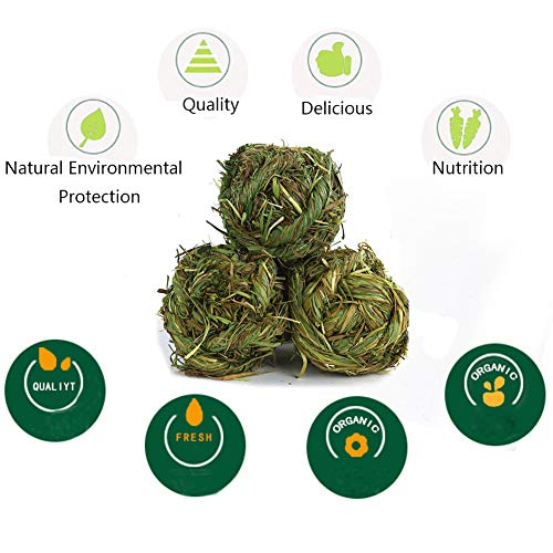 Hamiledyi Rabbit Chew Ball Timothy Grass Grinding Bunny Chew Toys 6PCS - size: 6 PCS grass ball