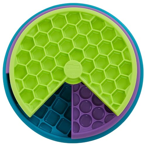 Outward Hound Nina Ottosson Lickin’ Layers 3-in-1 Dog Toy Treat Puzzle, 10" - color: Lickin Layers (Green, Purple, Blue)