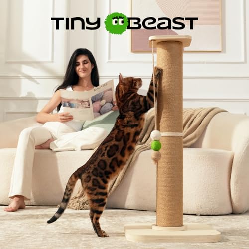 35" Tall Cat Scratching Post for Large Cats, 4.7'' Diameter