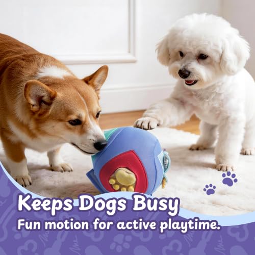 Interactive Dog Toy, Treat-Hiding Geo Bouncing Ball with Shape Pockets - style: Geo Ball