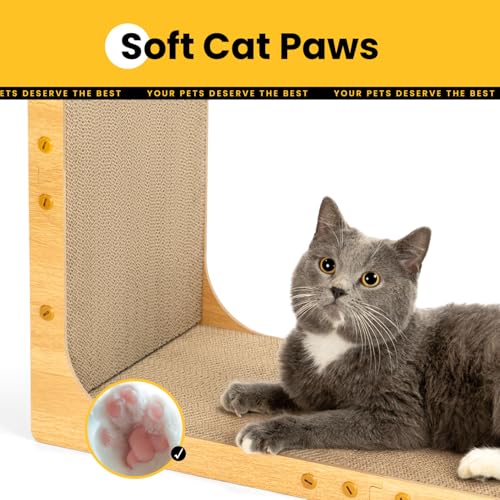 Conlun Cardboard Cat Scratcher, 23" L-Shaped Scratch Pad - size: 23"