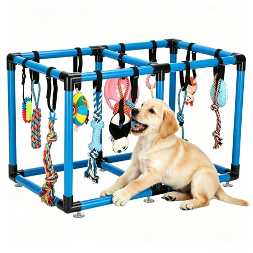Blue Puppy Play Gym with 12 Hanging Toys (Blue) - color: Blue, size: 19.5x38in