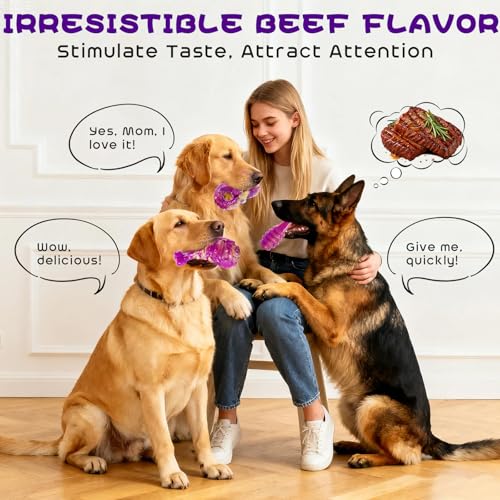 WinTour Dog Chew Toys for Aggressive Chewers, Tough Toys for 30-80lbs Dogs - color: Purple
