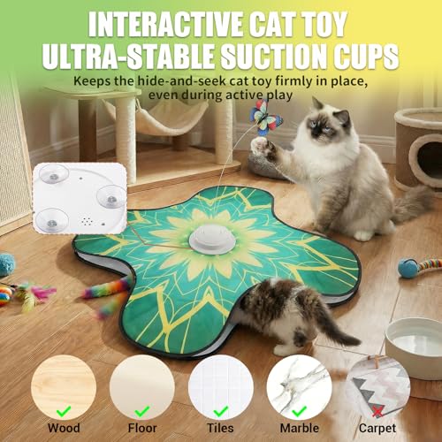 Interactive Cat Toys For Indoor Cats, Rechargeable Touch Automatic Cat Toy - color: Green