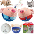 【2PCS】Interactive Dog Toys,Active Moving Pet Plush Toy with Recording & Music Modes,Jumping Squeaky Song shaking Interactive Dog Ball,Dog Toys to Keep Them Busy,Replaceable Coat (Blue Pig + Red Pig) - color: Smile-Blue Pig
