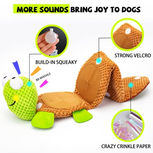 lilfrd Dog Puzzle Enrichment Toy, Squeaky Crinkle Plush Turtle Puppy Toy - style: Turtle