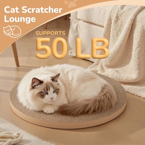 6pcs Cat Scratch Pad, Cat Scratcher Cardboard & Cat Scratching Pads - Round Cat Scratcher Refill, 10 Inch Diameter 7/8 Inch Thick cat scratchers for Indoor Cats - size: 6 Pack Round