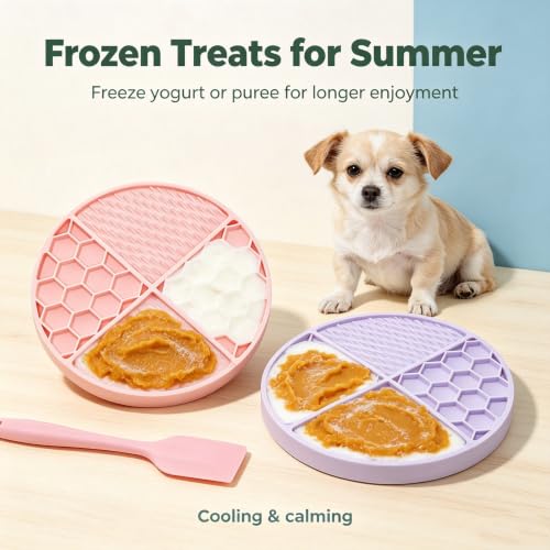 2 Pack Dogs & Cats Lick Mat, BPA Free 61 Suction Cups Slow Feeder
