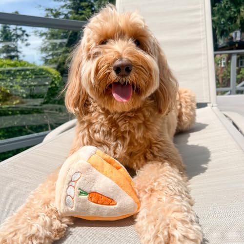 CHEWFFON Dog Interactive Toy, Puzzle Snuffle Carrot Cake for Enrichment - style: Carrot Cake