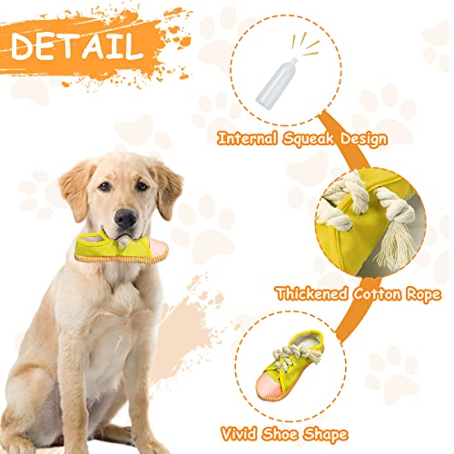 WishLotus Shoes-Shaped Dog Chew Toys, Tear-Resistant Plush Toys for Teeth Grinding & Relieve Boredom - Yellow - color: Yellow