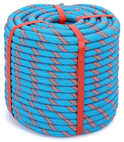 1/2 in x 200Ft Static Polyester Arborist Rope, ASTM F2116 Certified 9000Lbs MBS 48 Strands Bull Rope for Climbing Tree Swing Pulling Sailing - size: 1/2 x 200ft, style: Blue