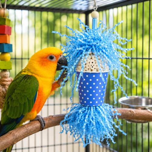 Bonka 2355 Spotty Sola 11" Natural Bird Foraging Toy (Blue) - color: Blue