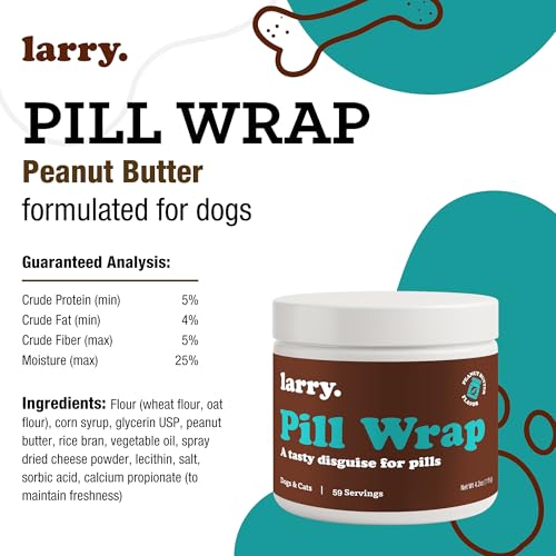 Larry Peanut Butter Pill Wrap Dogs Hide Medication Pockets 4.2 oz - size: 4.2 oz