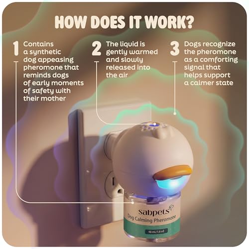 Dog Calming Diffuser – Pheromone Plug-in for Dogs + Toy - size: 5-in-1 Pack