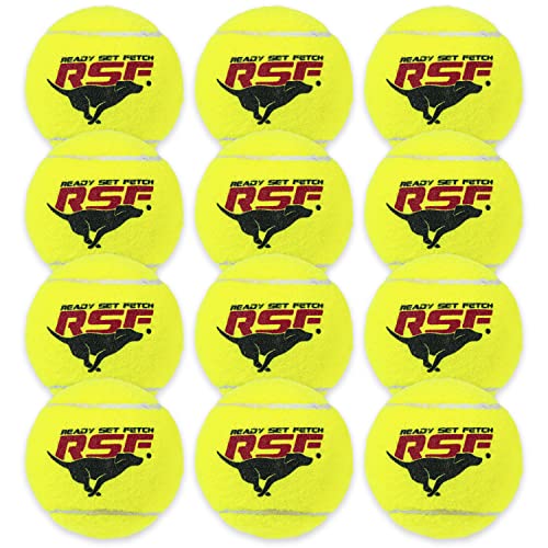 Franklin Sports Ready Set Fetch Squeaker Tennis Ball Dog Toy - 12 Pack - size: Pack of 12, style: Standard 2.7" Yellow