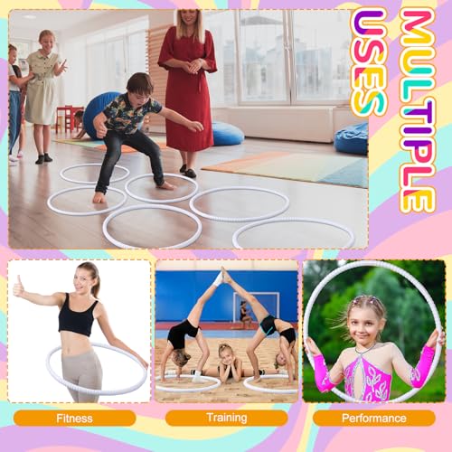 Shappy 6 Pcs Exercise Hoop Set Detachable Adjustable - color: White, size: 20 Inch