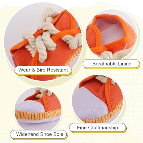 vocheer Durable Dog Chew Toy, Interactive Squeaky Shoe Toy, Orange - color: Orange