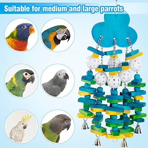 Large Bird Parrot Toys for Cockatoos African Grey Macaws Amazon Parrots - color: Blue