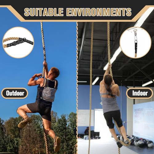 Gym Climbing Rope for Adults, Indoor Outdoor Training Ropes, 1.5" x 10ft