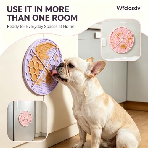 2 Pack Dogs & Cats Lick Mat, BPA Free 61 Suction Cups Slow Feeder