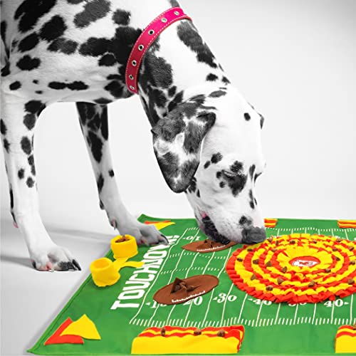 NFL Kansas City Chiefs Dog Snuffle Mat – Interactive Pet Slow Feeder, Football Field Design Food Puzzle Toy for Dogs & Cats, Foraging Activity Mat for Smarter Feeding - color: KANSAS CITY CHIEFS