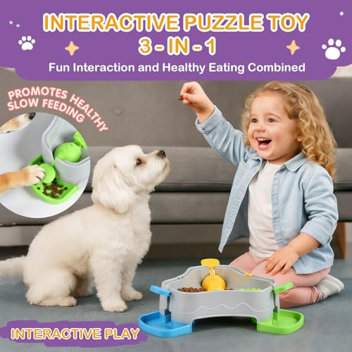 Interactive Dog Toys, Dog Puzzle Toy Treat Dispensing Dog Toys, Dog Enrichment Toys for Mental Stimulation, Slow Feeder Dog Puzzle for Small Medium Dogs, Interactive Cat Toy Cat Puzzle Feeder - color: 3 in 1