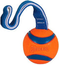 Chuckit! Ultra Tug Dog Toy - Ultra Ball on a Durable Nylon Cord Handle - Fetch and Tug-of-War Toy for Dogs - for Breeds 60-100 lbs - 3-inch Diameter - Orange and Blue Large (Pack of 12) - size: Large (Pack of 12), style: Ultra Tug