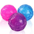 3'' Squeaky Dog Toy Balls for Lagre Medium Breed, Indestructible Dog Balls for Playing, Fetching & Retrieving, Durable Aggressive Chewers, 3 PCS Pink+Purple+Blue - color: Red+Purple+Blue