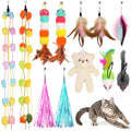 QUOZUO Cat Feather Wand Replacement - 12 PCS Toy Refills and Attachments for Cat Toys