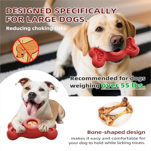 Frozen Dog Toy to Keep Them Busy, Though Dog Toys for Aggressive Chewers, Indestructible Dog Toy for Large Medium Small Breed, Chew Toys for Dogs Reduces Anxiety & Solve Boredom - color: Red