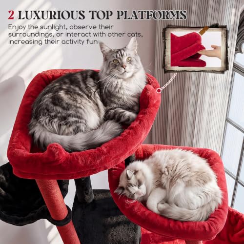 Globlazer Gothic Cat Tree Tower for Indoor Cats Large Adult, S63, Goth - color: Gothic, size: XXL