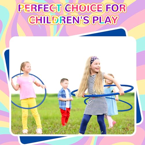 Shappy 6 Pcs Exercise Hoop Set Detachable Adjustable - color: Dark Blue, size: 26 Inch