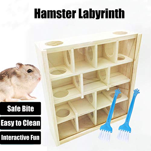 Wooden Maze Tunnel Toy with Cover, Small Pet Animals Sport Toy Funny Toy for Mice Dwarf Hamster Small Gerbil - color: 12