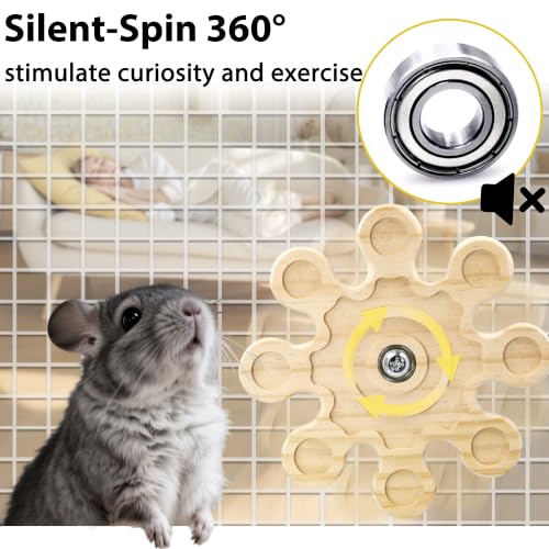 2Pcs Rotating Chinchilla Chew Toys, Kiln-Dried Wood for Teeth Care - color: 2pcs, size: Small